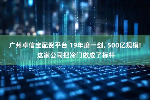 广州卓信宝配资平台 19年磨一剑, 500亿规模! 这家公司把冷门做成了标杆